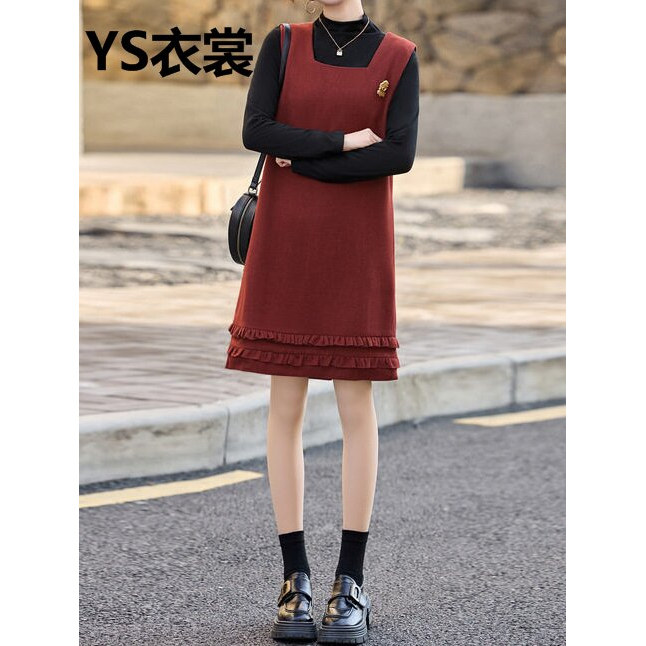 小香风高端毛呢背心裙套装女2026春秋新款学院风减龄连衣裙两件套