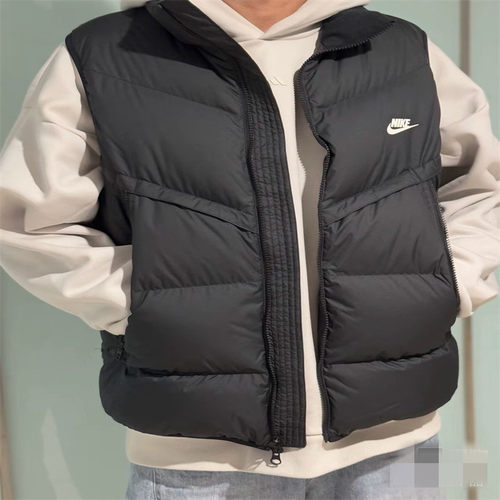 NIKE 耐克 男子运动休闲立领拼接防风保暖无袖羽绒马甲DV1136-010