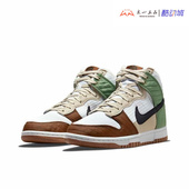 NIKE 女子高帮休闲板鞋 Dunk 耐克 Toasty 白棕绿 DN9909 100