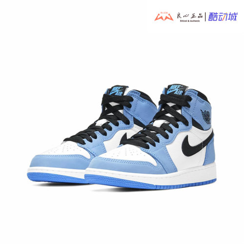 Air Jordan 1 AJ1男子大学蓝休闲复古潮流运动篮球鞋 555088-134