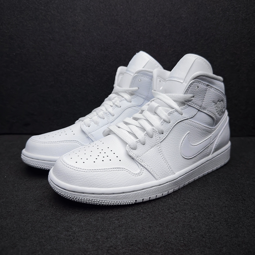 Jordan Air Jordan 1 Mid White 男款中帮复古板鞋 554724-129
