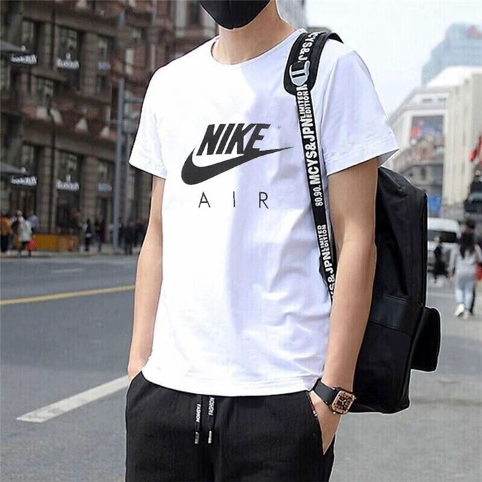 Nike/耐克 AIR 黑白大LOGO男子圆领休闲运动T恤 DD3352-100