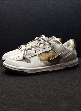 耐克 Nike Dunk Low女子金属钩双鞋带条纹双拼休闲板鞋FV3640-071