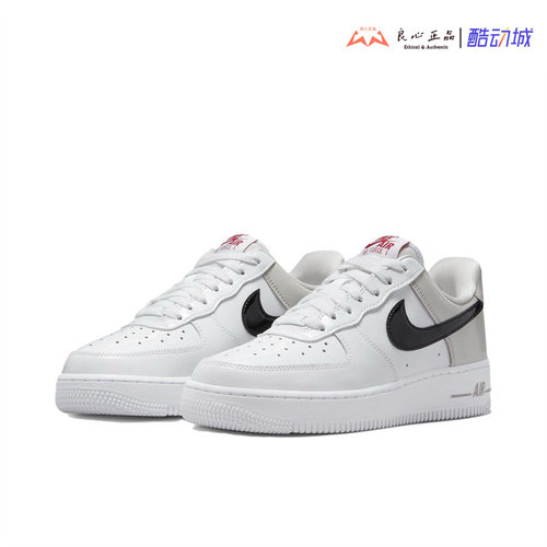 耐克 Nike Air Force1 Low AF1 空军一号白黑亮面板鞋 DQ7570-001