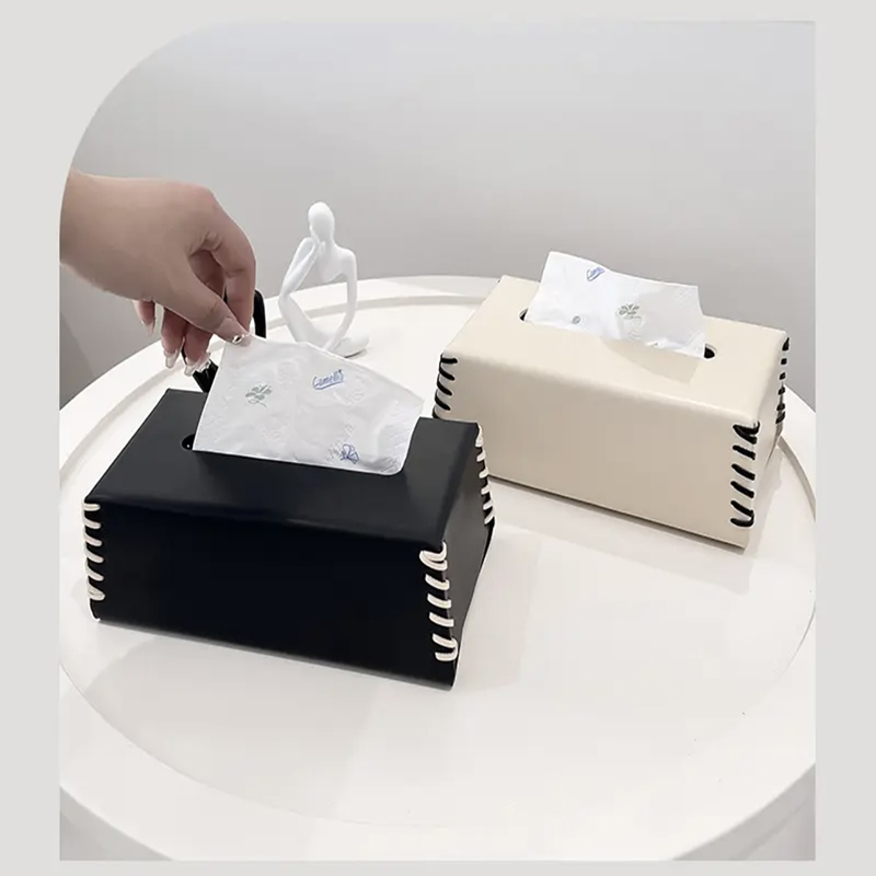 新款北欧ins纸巾盒客厅轻奢风高档设计感茶几防水皮革抽纸盒