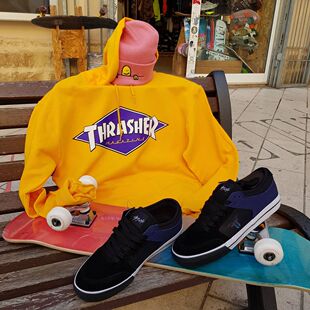 【羔羊House】Thrasher 美版钻石Box印花火焰加绒连帽衫情侣卫衣