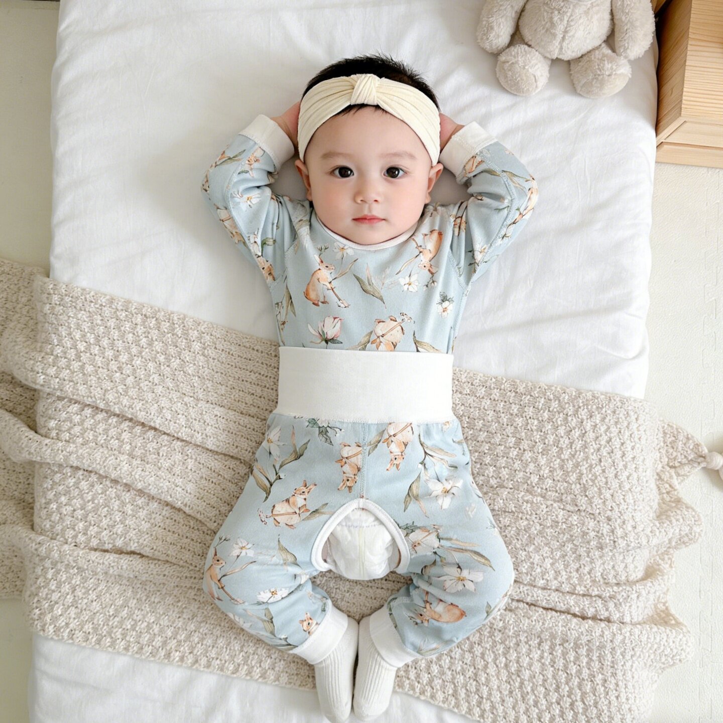 新生婴儿衣服春秋款秋衣秋裤宝宝开裆分体套装幼儿打底家居服睡衣