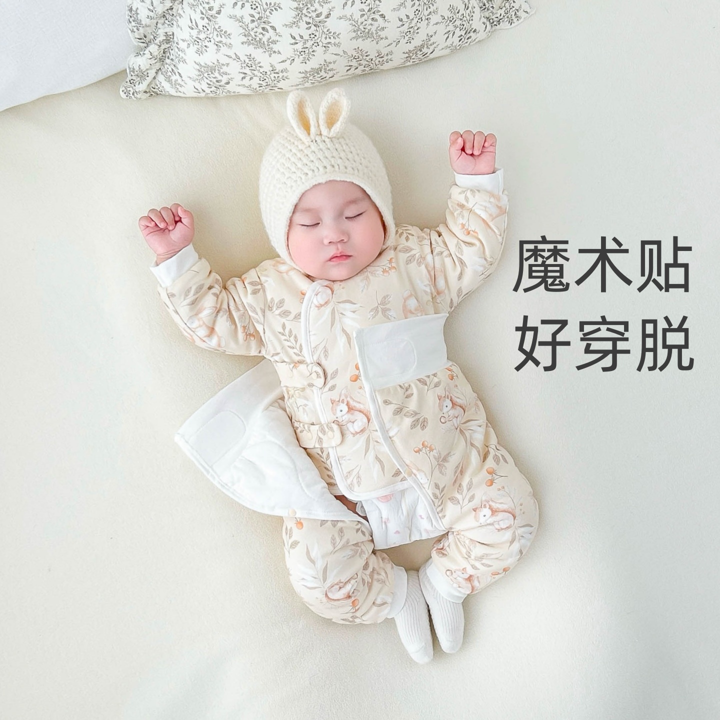 小月龄宝宝初冬夹棉分体套装