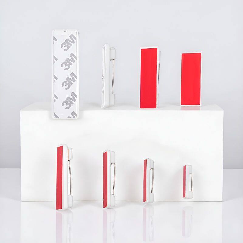 带胶塑料别针配款胸卡针别胸牌胶背胶粘贴件白色人气款工牌自粘牌