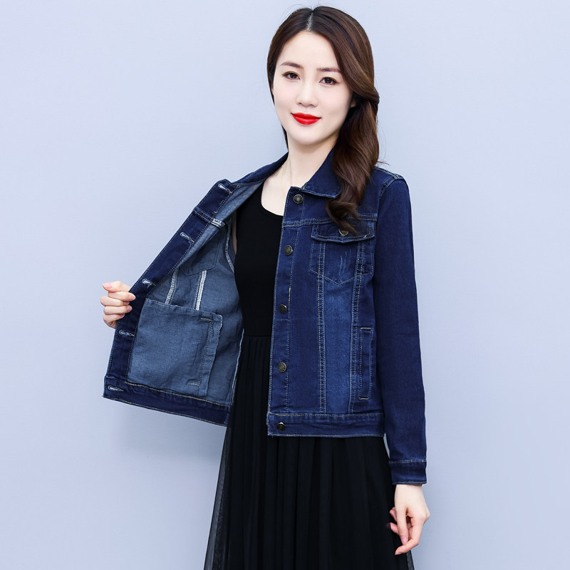 牛仔外套女春秋大码显瘦弹力上衣图片