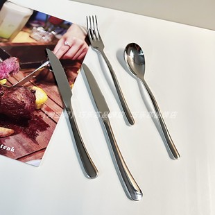 加厚实心餐厅高端酒店推荐家用牛排刀叉勺餐具西餐套装餐厅三件套