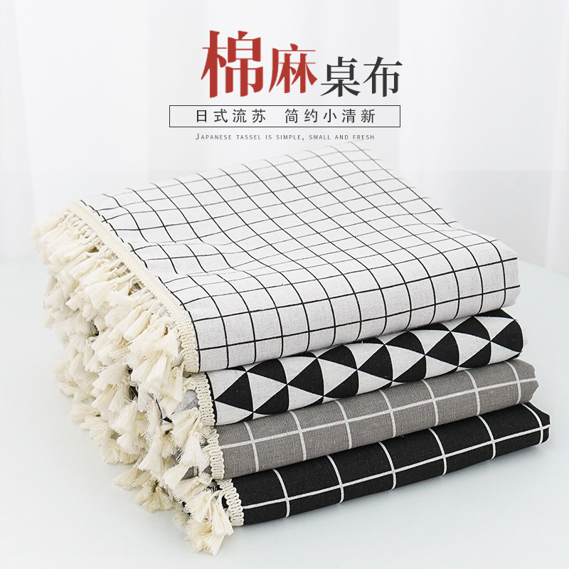 棉麻小清新ins风日系桌布图片