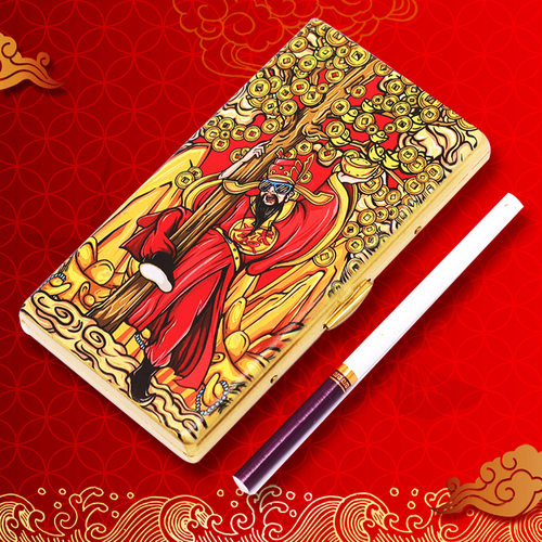 国潮黄铜细支烟盒长款便携男送礼