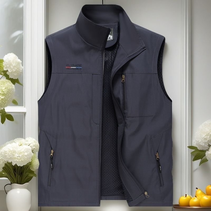 休闲速干马甲男士薄款多口袋户外钓鱼外套背心摄影大码坎肩爸爸装