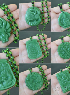 古风长款仿玉毛衣链项链吊坠