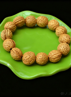 天然文玩桃核手串山桃胡手把件盘玩脑纹小核桃手链男女饰品通货