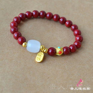 仿朱砂红手链女款 饰品节日礼品物 饰品吉祥纳福手串送朋友闺蜜时尚