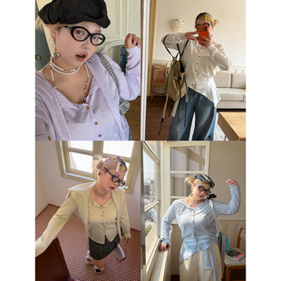 阿周家“淡人舒适区”5%棉羊绒舒适解构两穿开衫防晒针织衫带披肩