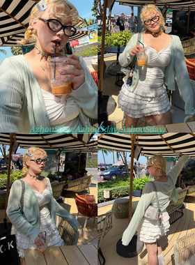 阿周家大码微胖女装【初恋薄荷】早春肌理条显瘦针织开衫防晒衫