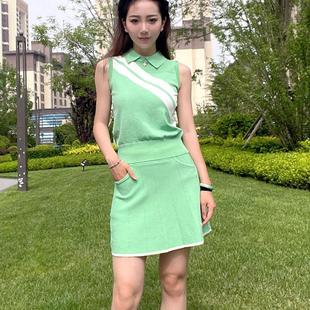 户外运动防走光高腰女短裙裤 韩版 套装 高尔夫女士服装 高弹透气无袖