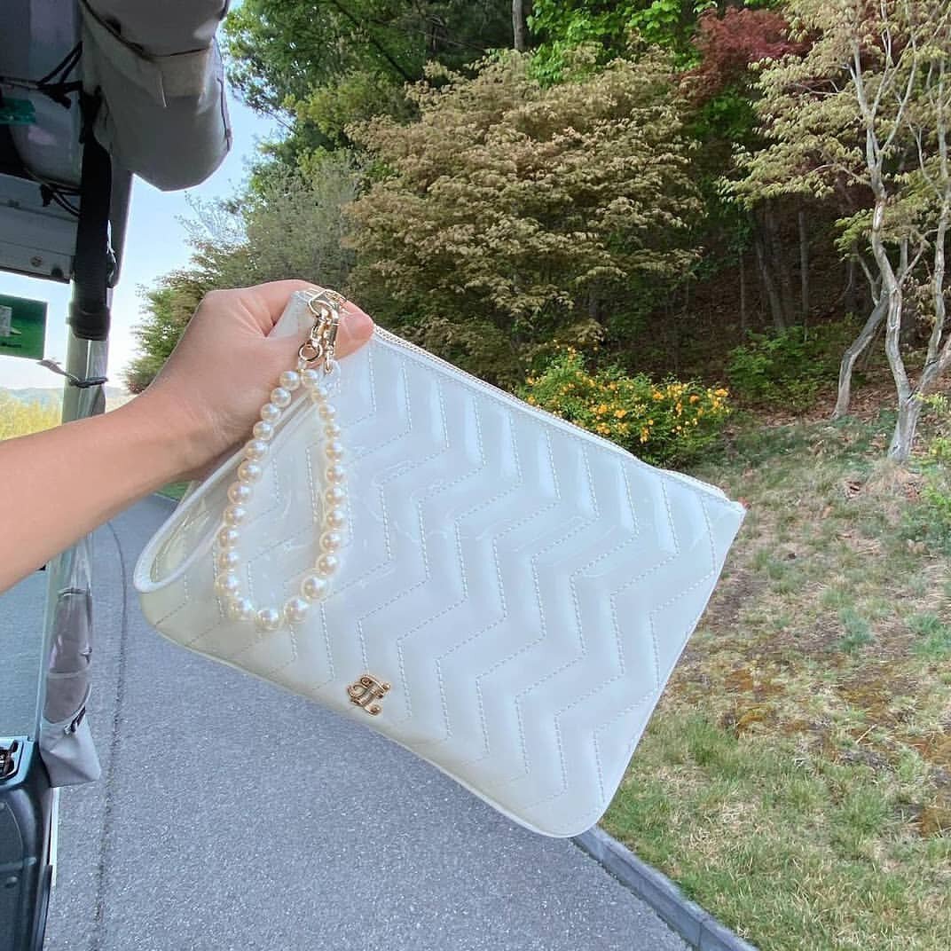 高尔夫包包女式漆皮珍珠手拿包时尚潮流经典球包杂物收纳手提包