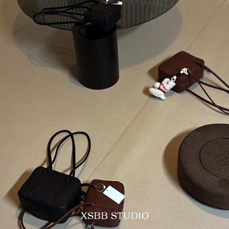 小众设计质感手提包红色单肩斜挎