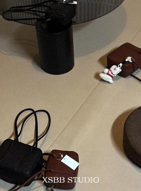 Aeta高定原版头层鹿皮小方包波士顿女包手提单肩长手柄单肩腋下包