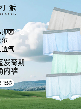 青少年莫代尔内裤男生发育期初高中学生亲肤透气抑菌加宽大四角裤