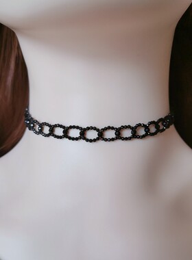 性感choker天然黑尖晶小众项链