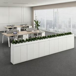 办公室隔断柜花槽柜厂区组合隔离柜工位桌边侧柜木质文件资料矮柜