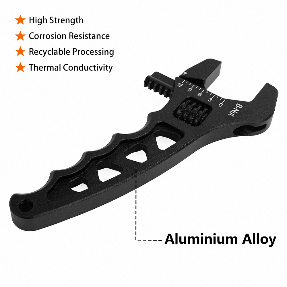 汽车改装配件可调节铝制活动扳手AN3-AN12油管接头扳手红蓝黑