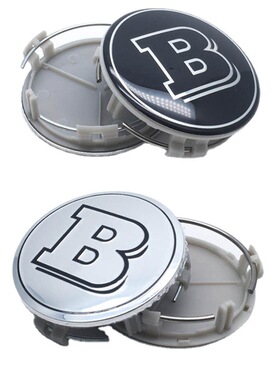 适合奔驰75mm轮毂盖 巴博斯轮胎盖 轮毂标志 改装车标黑色B