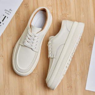 舒适透气软面软底运动潮流鞋 秋冬新款 休闲板鞋 男士 子男 真皮小白鞋