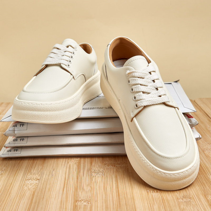 春秋新款真皮小白鞋男士休闲板鞋舒适透气软面软底运动潮流鞋子男,流行男鞋,休闲板鞋,淘宝优惠券,粉丝福利购,淘宝优惠卷