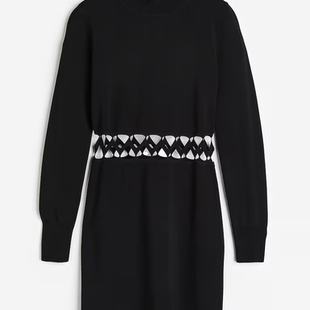 长袖 外贸瑞典H家中圆领腰部镂空女装 针织毛衣连衣裙 秋冬季 阳光家