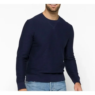 阳光家 秋冬外贸欧美大码男装100棉圆领套头长袖毛衣针织衫打底衫