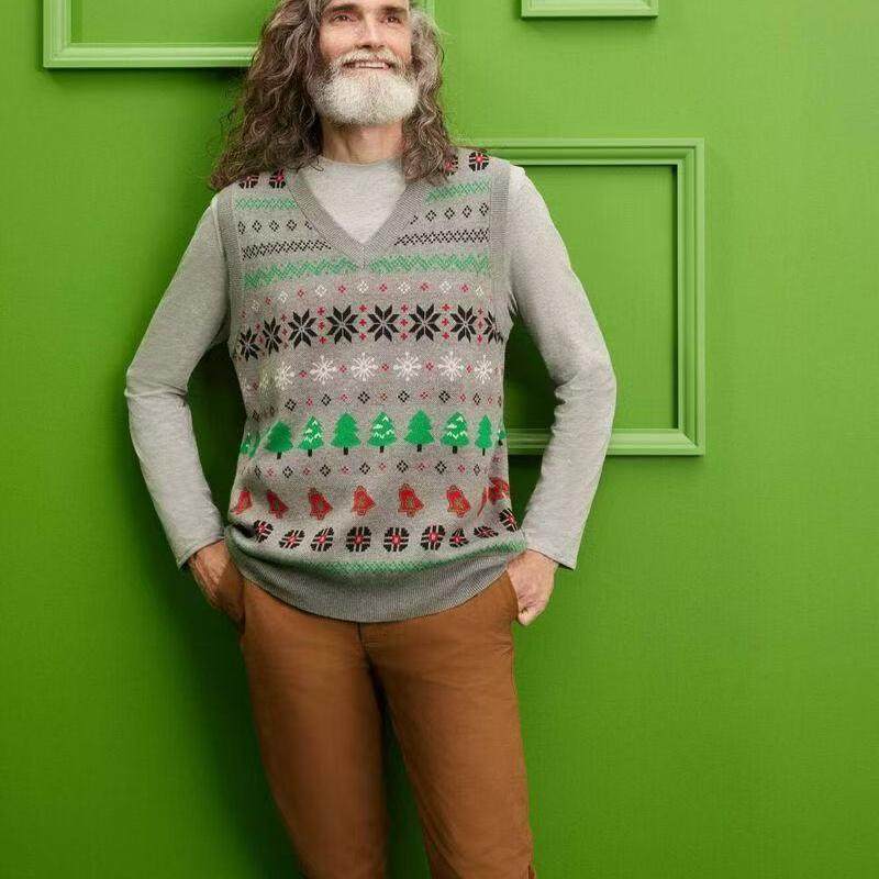 阳光家 秋冬新款外贸欧美大码男女装同款圣诞图案背心毛衣针织衫,女装/女士精品,毛针织衫,淘宝优惠券,粉丝福利购,淘宝优惠卷