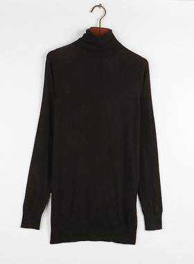 阳光家 孤秋冬季新款外贸日单TH家高领100yang毛女装毛衣打底衫