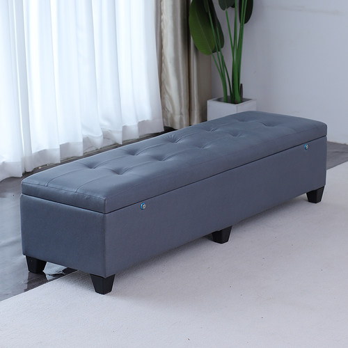 实体娃娃收纳箱升级隐藏锁暗锁储物凳轻奢长条沙发凳卧室床尾凳子