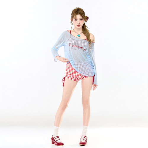 罩衫长袖分体新款泳衣女显瘦遮肉