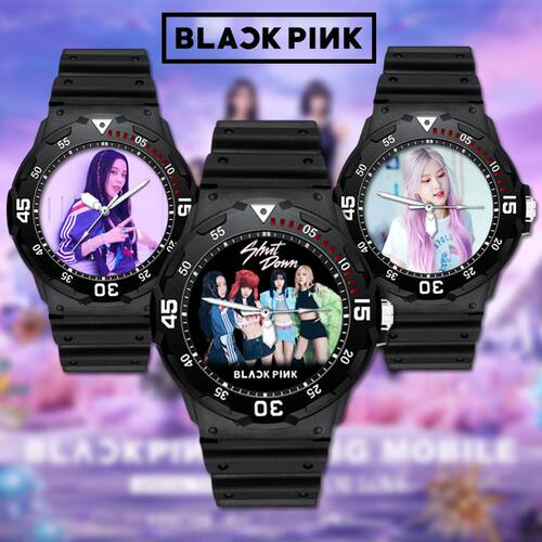 2024Blackpink周边lisa jisoo Rose金珍妮同款运动防水手表学生石