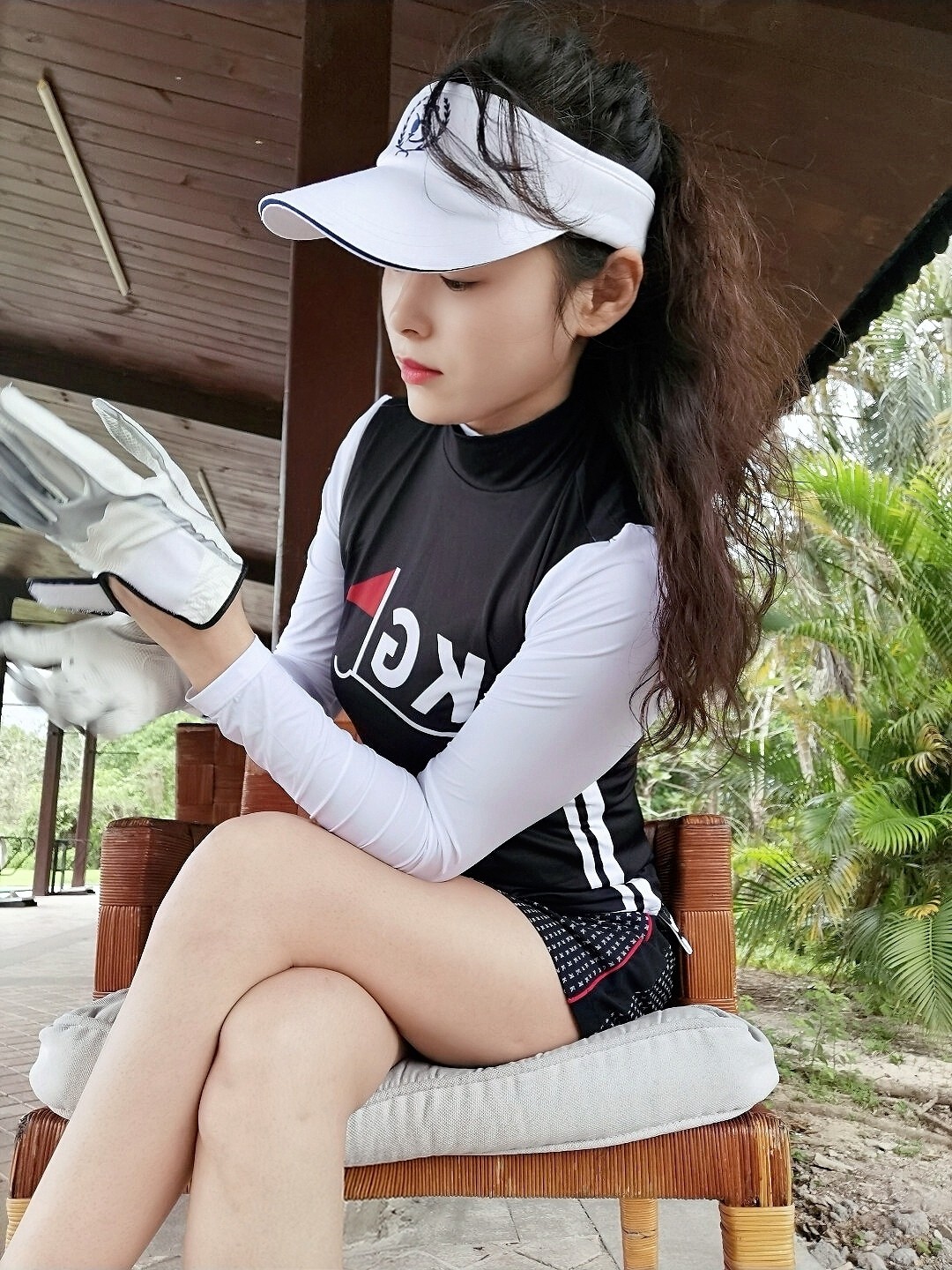 高尔夫韩版女装夏秋冰丝防晒打底衣短袖T恤无袖上衣包臀裙裤长袖