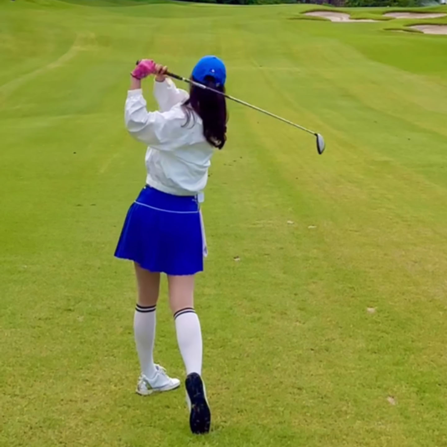 韩款外贸正版golf高尔夫女春秋运动女裙短裙裤伞裙百褶裙裤新品