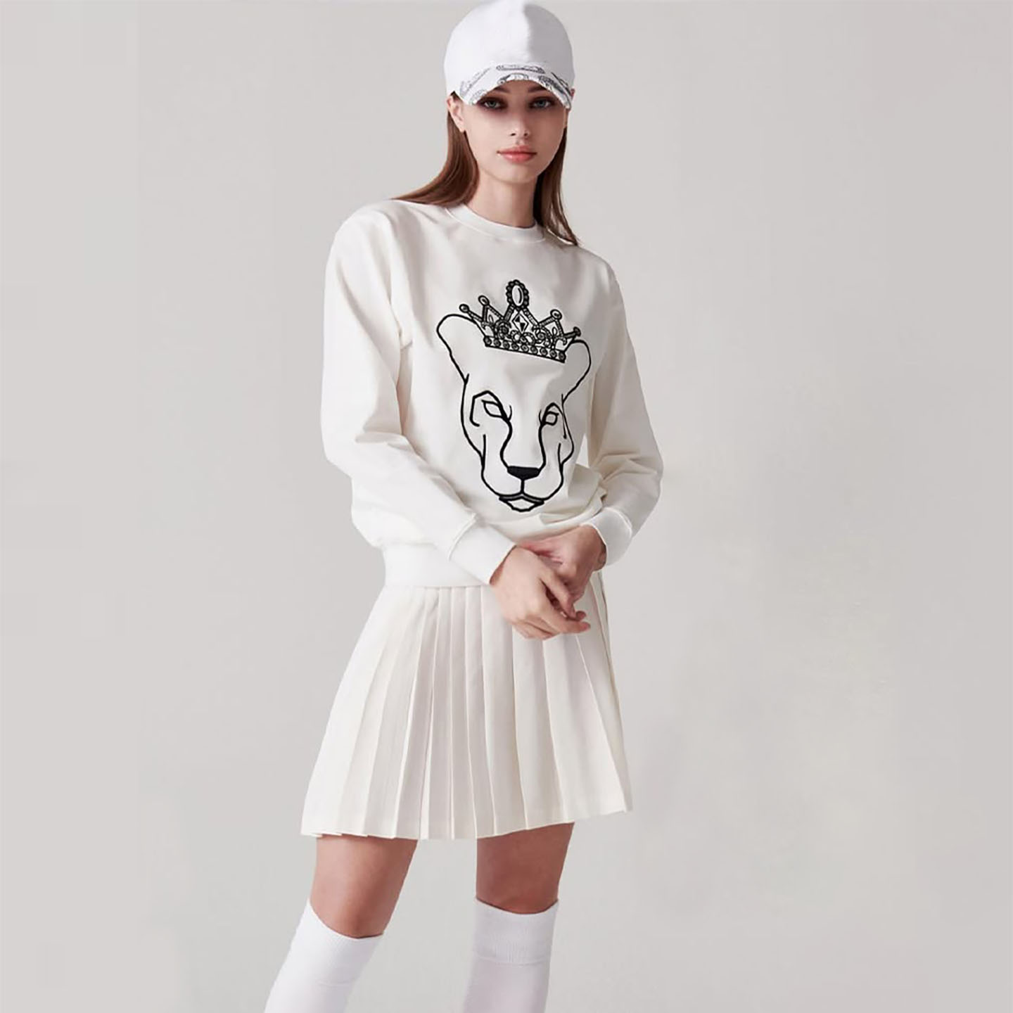 高尔夫服装外贸韩版正品春秋女装长袖上衣T恤卫衣外套裙裤套装新