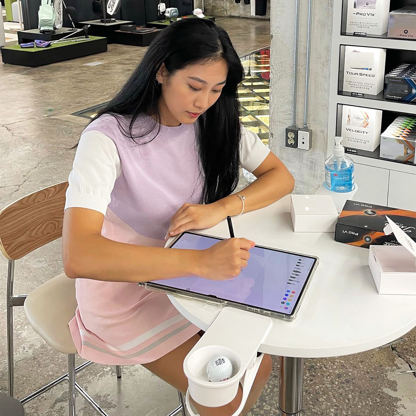 新款女高尔夫春夏GOLF韩版外贸运动上衣T恤短袖A字伞裙裤套装新品