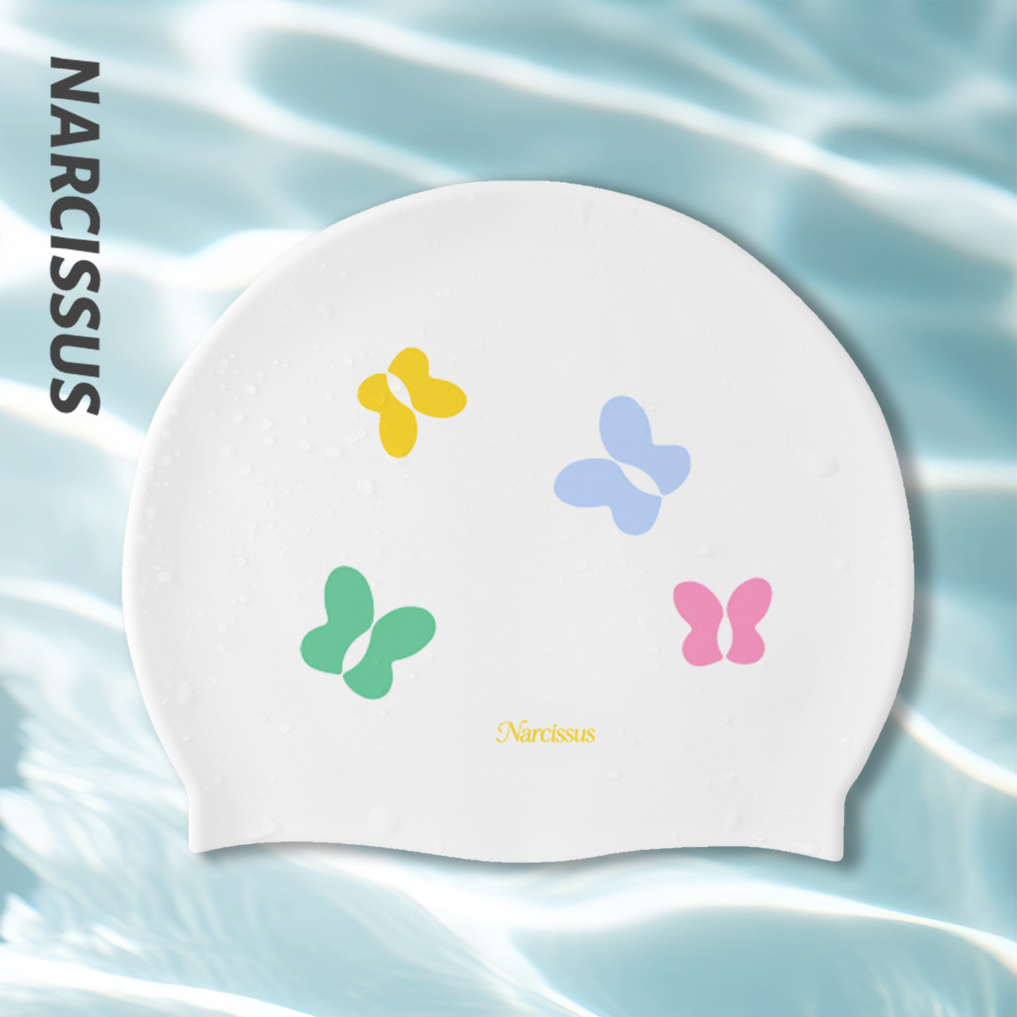 水仙SWIM女款蝴蝶硅胶泳帽2026新款专业训练游泳帽不勒头加大成人