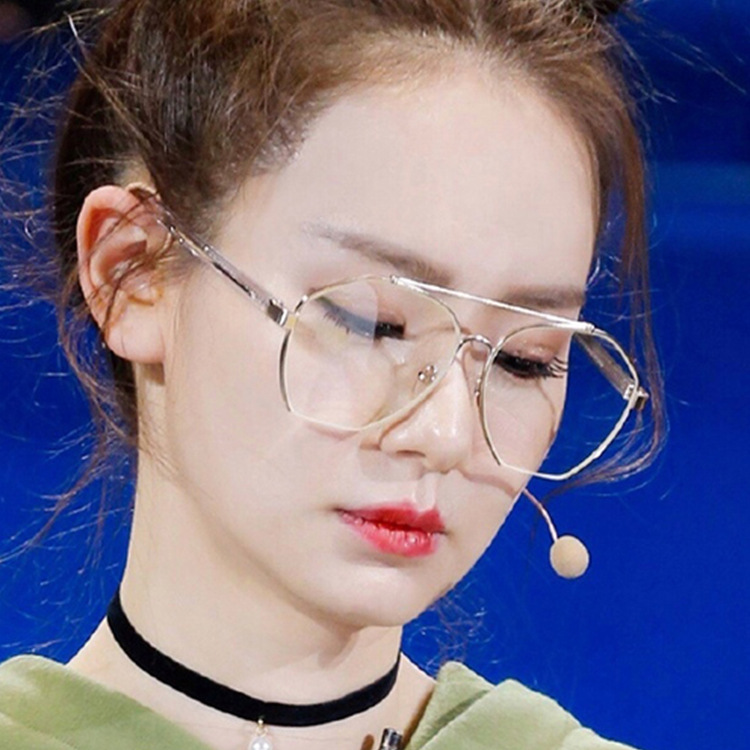 方形眼镜架半框金属男女