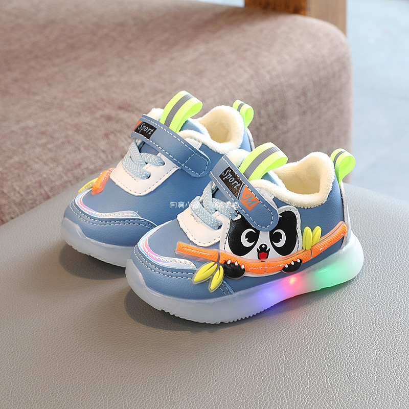 防滑耐磨儿童二棉软底亮灯运动鞋