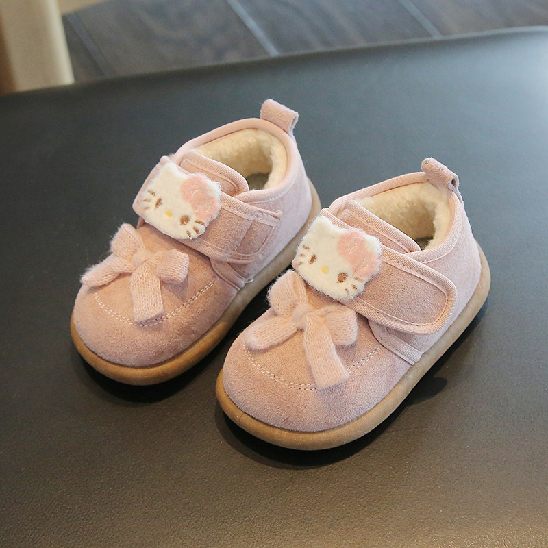 冬季2025新款保暖冬季公主棉鞋加绒防滑宝宝软底女童鞋儿童勃肯鞋