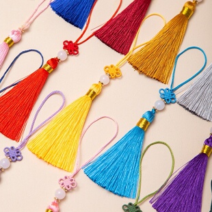 古风中国结流苏带珠穗子挂饰7cm书签汉服配饰小流苏吊穗挂件吊坠
